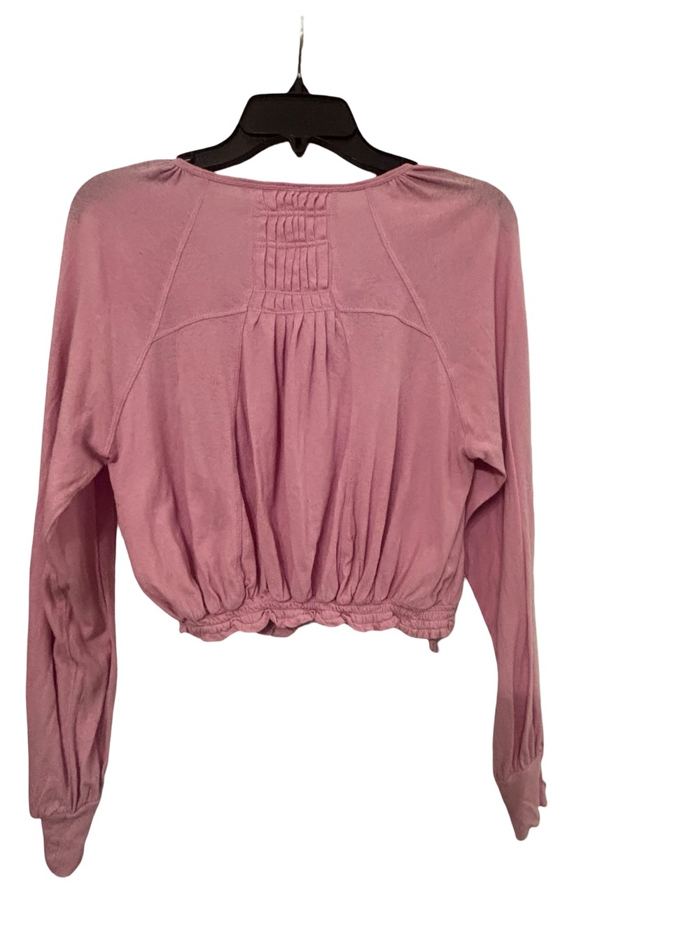 Free People Dusty Rose Smocked Back Long-Sleeve Top